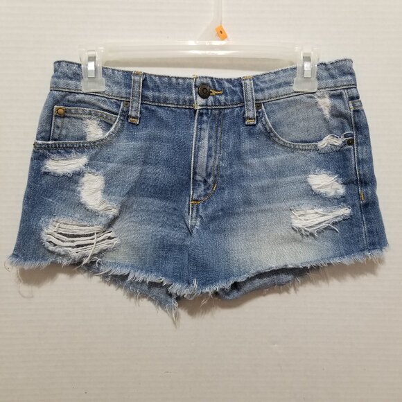 Joe's Jeans shorts 26 Zuni distressed denim jean cut off frayed hem whiskered - Picture 1 of 16